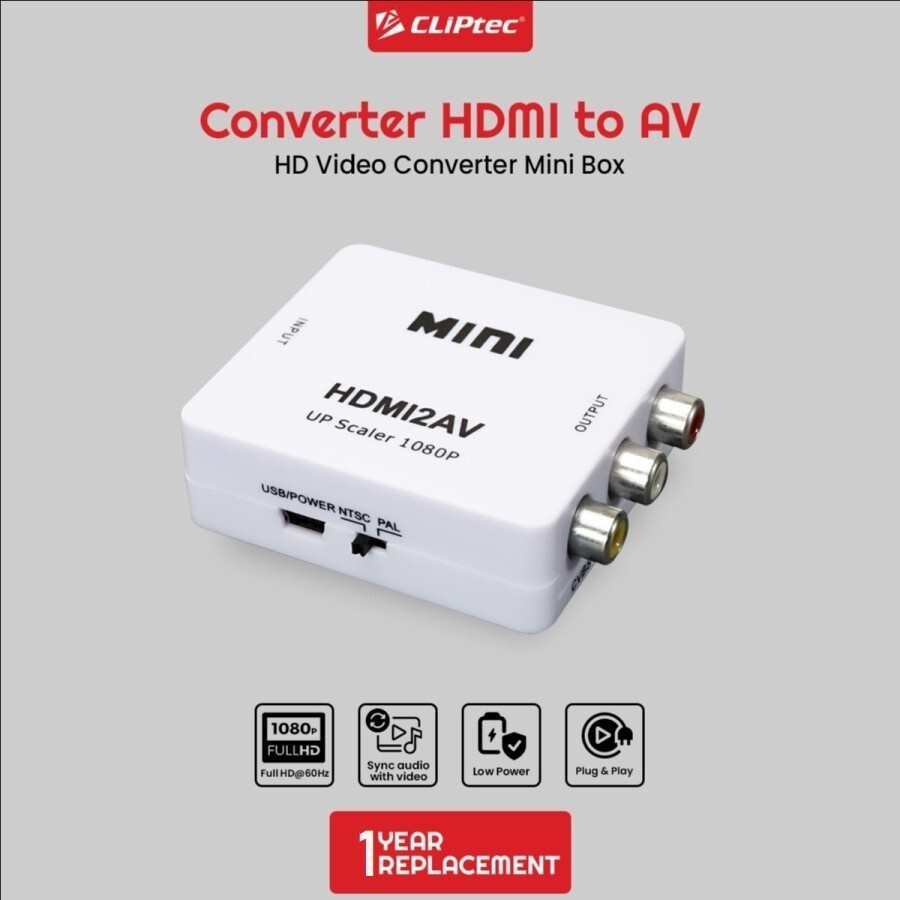 Converter CLIPtec Mini Box CL-CV HR HDMI TO AV FHD 1080P