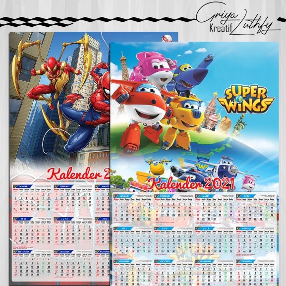 Kalender Diniding 2021 - Kalender Dinding Karakter