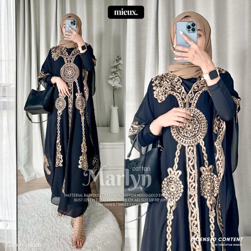 LUNA KAFTAN MIEUX kaftan bordir luna motif original mieux isyana kaftan kondangan chloe