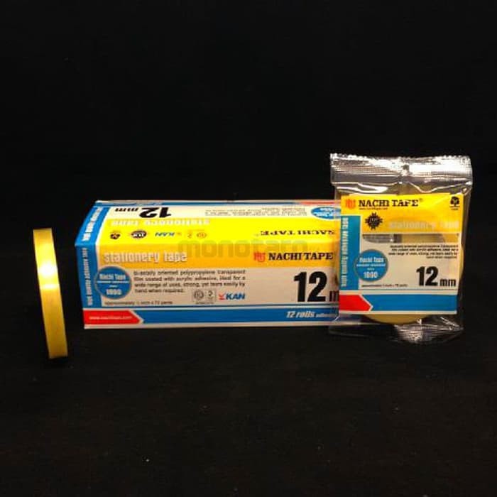 

Isolasi Selotip Lakban Tape Nachi Dus 1/2 inch 12 mm x 72 Yard Murah