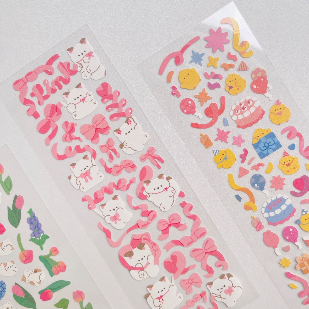 Stiker Kartu laser Transparan Motif Kartun Untuk Dekorasi DIY