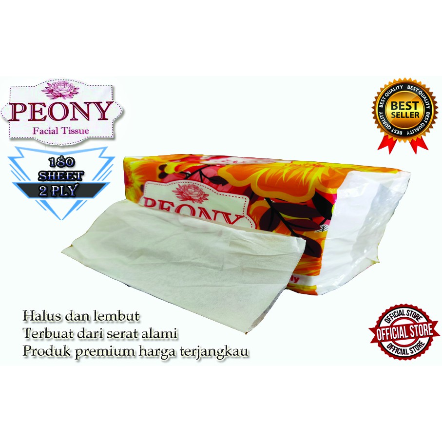 PEONY Facial Tissue 180 Sheets 2 Ply / Tisu Wajah Peony-2