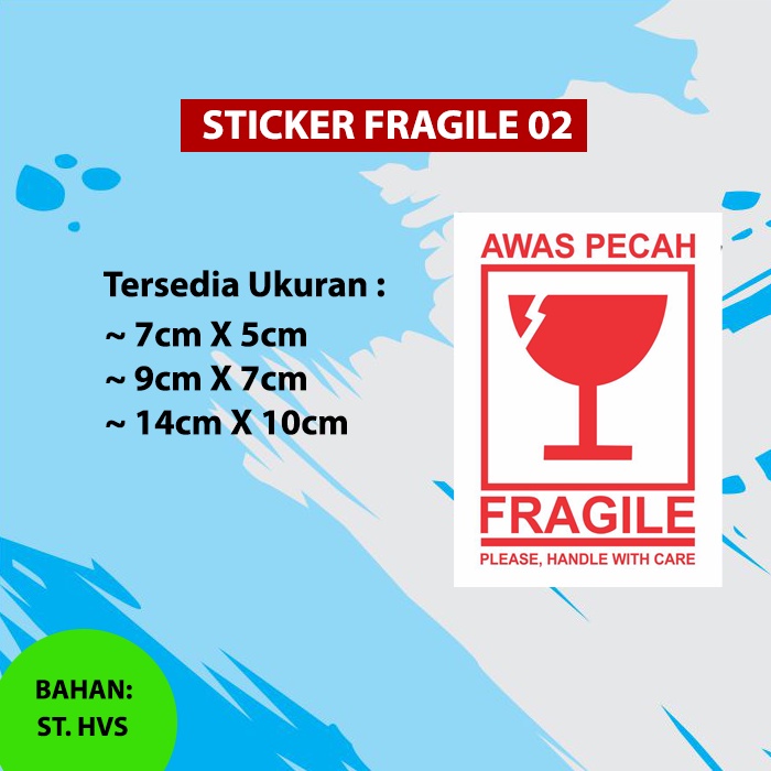 Jual Sticker Fragile   Stiker Awas Barang Pecah Belah Bahan St. Hvs 