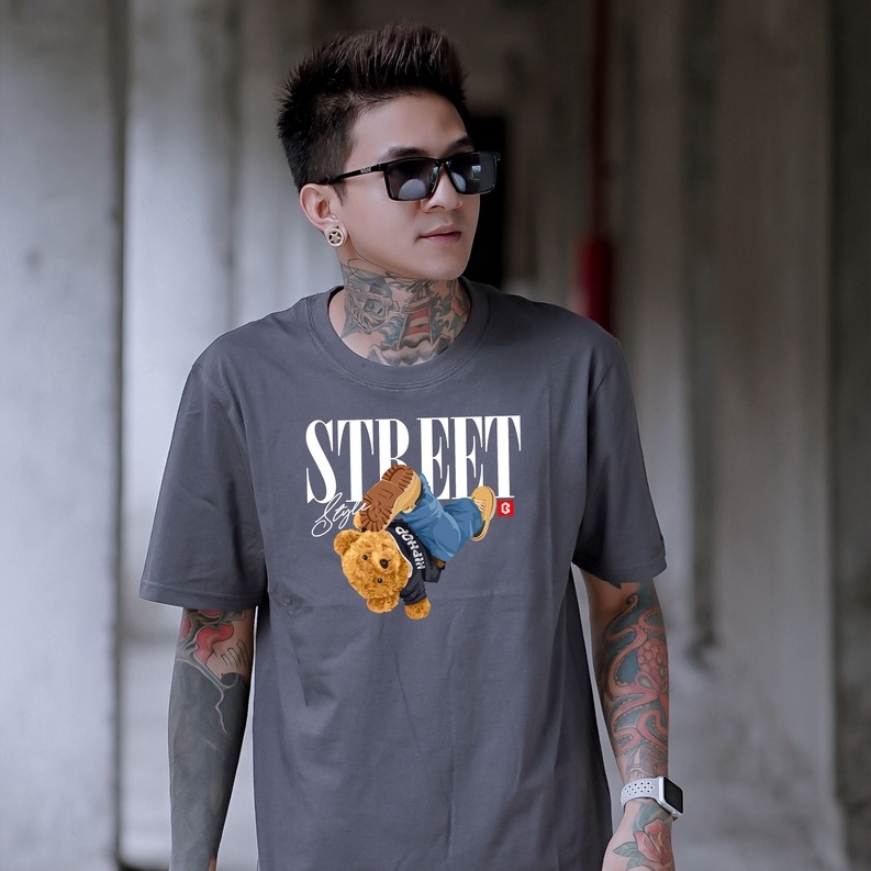 Kaos Distro BRIGO Beruang HIP HOP || BRIGO Kaos Lengan Pendek Bear HIP HOP || Kaos Katun Combed M-XL ( Pria &amp; Wanita )