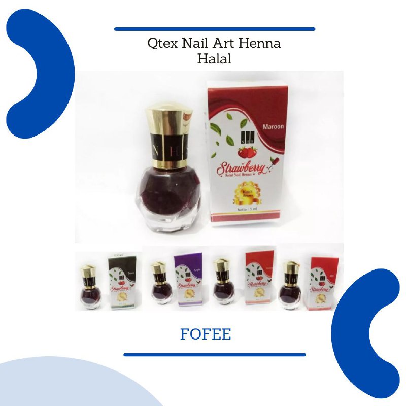 [IMPORT] - Qtex Nail Art Henna Halal /Kuku Palsu / Fake Nails