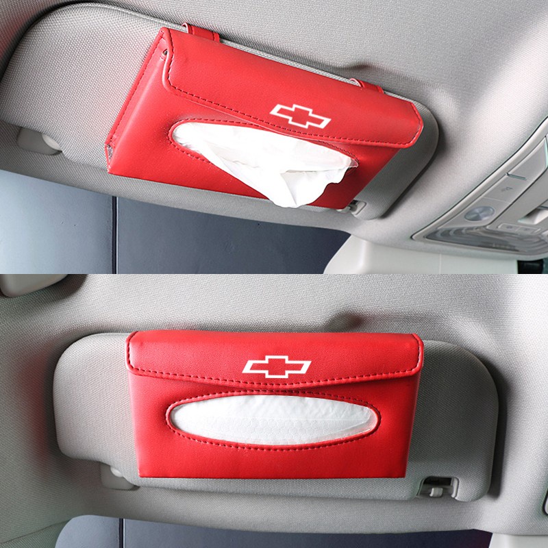 Chevrolet Kotak Tisu Bahan Kulit Untuk Sun Visor Mobil