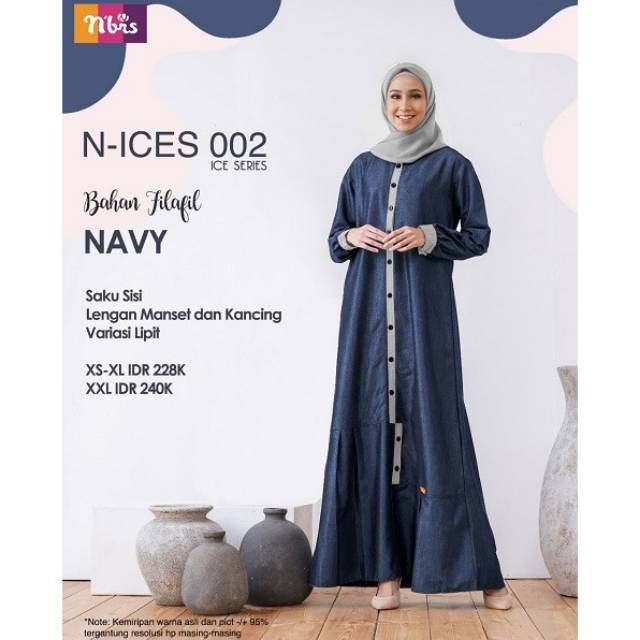 Gamis Nibras N-ices 02 / Gamis Nibras Syari / Nibras Terbaru / Gamis Jumbo Murah / Gamis Busui