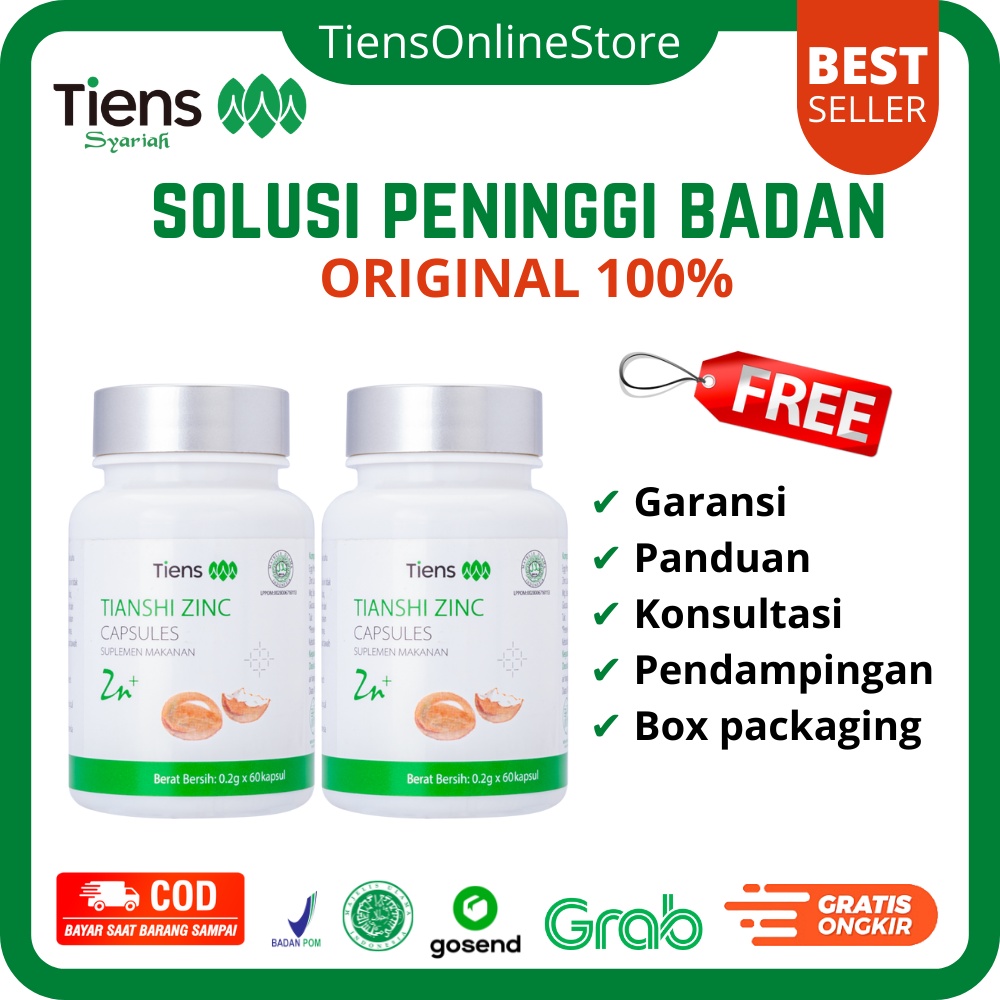 Jual TIANSHI ZINC TIENS PENINGGI BADAN CAPSUL CAPSULES ORIGINAL ISI 60