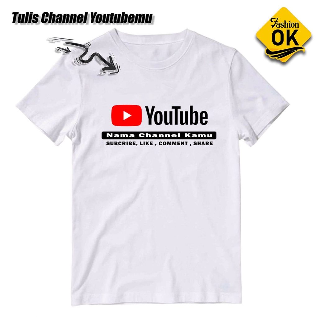 Kaos Youtube - Kaos Custom Youtube Nama Channel