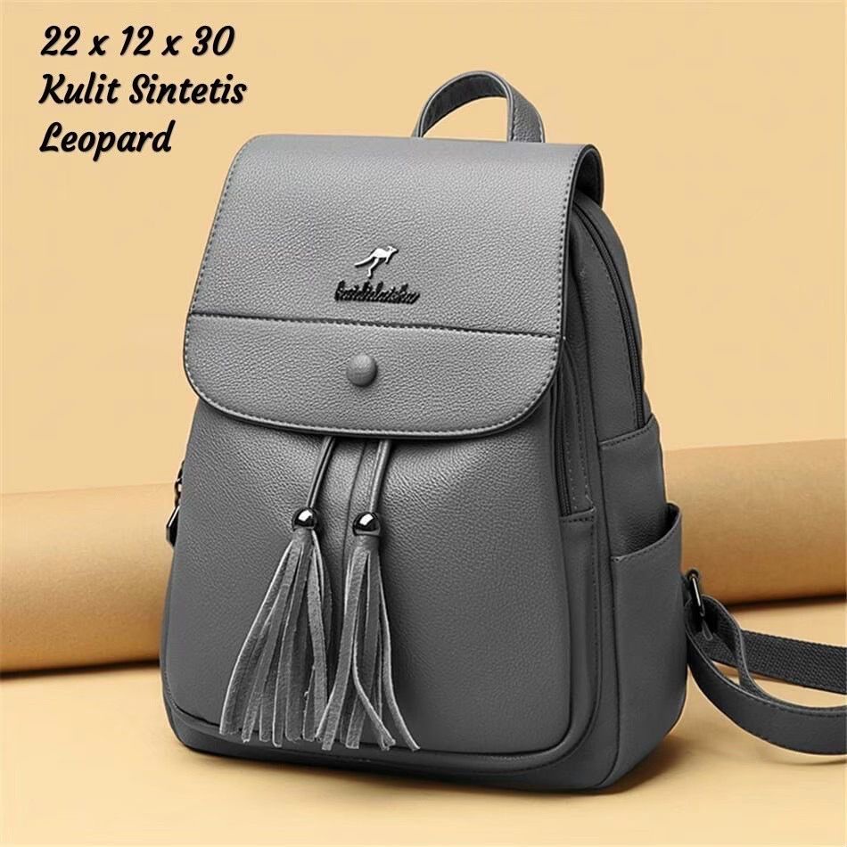 Tas Ransel Wanita Terbaru RUMBAI KANGU Fashionable Sintetis Leather