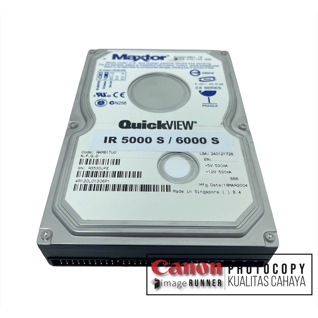 Hard Disk Mesin Fotokopi Canon IR 5000/6000 S Port Bawah