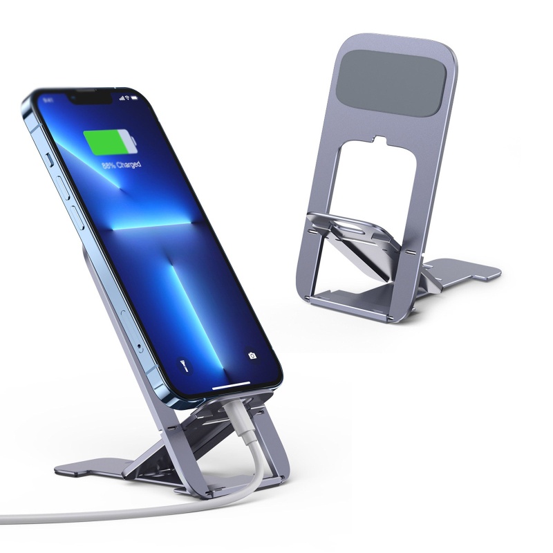 Cre Stand Dudukan Handphone Bahan Aluminum Alloy Dengan Bantalan Silikon