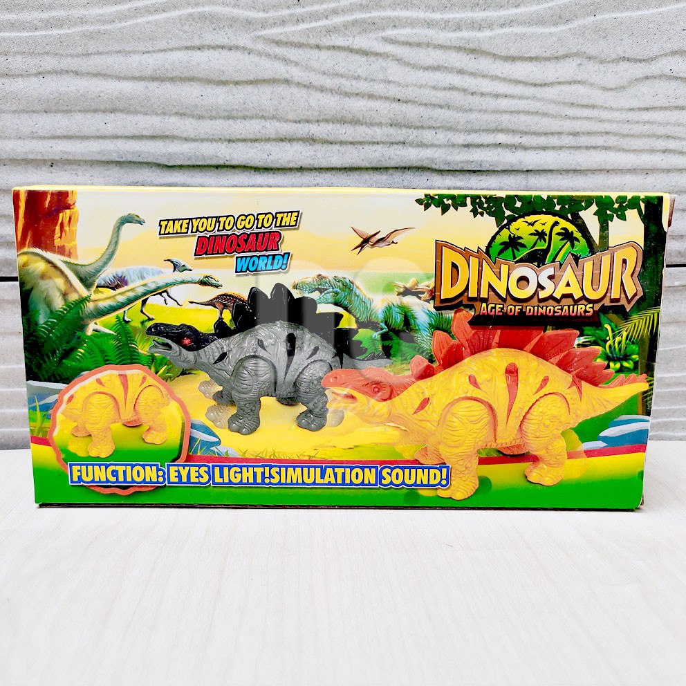 Dinosaur Stegosaurus Mainan Robot Dino Dinosaurus Bersuara &amp; Berjalan Mata Menyala