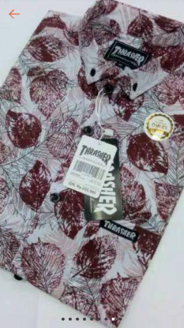 Kemeja Surfing Distro Pria Motif Simpel Bunga Dan Hem Batik Bisa Seragam Bahan Katun Grosir