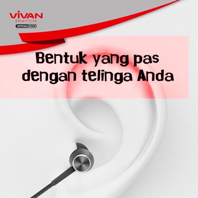 Earphone VIVAN Q11S Headset Stereo Wired Android IOS All handphone Tipe Suport - Garansi Resmi 1 Tahun - Q11S