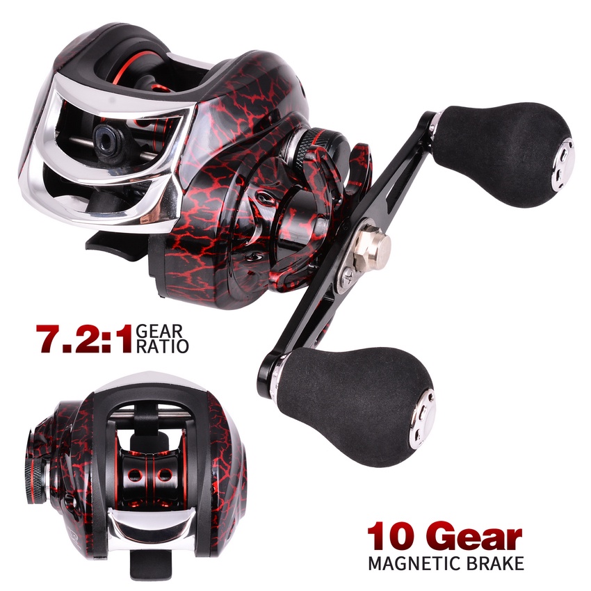 Baitcasting Reel kiri 18+1BB 10kg Max Drag Force Speed Ratio 7.2:1 Magnetic Metal All Metal Spool Casting Fishing Reel