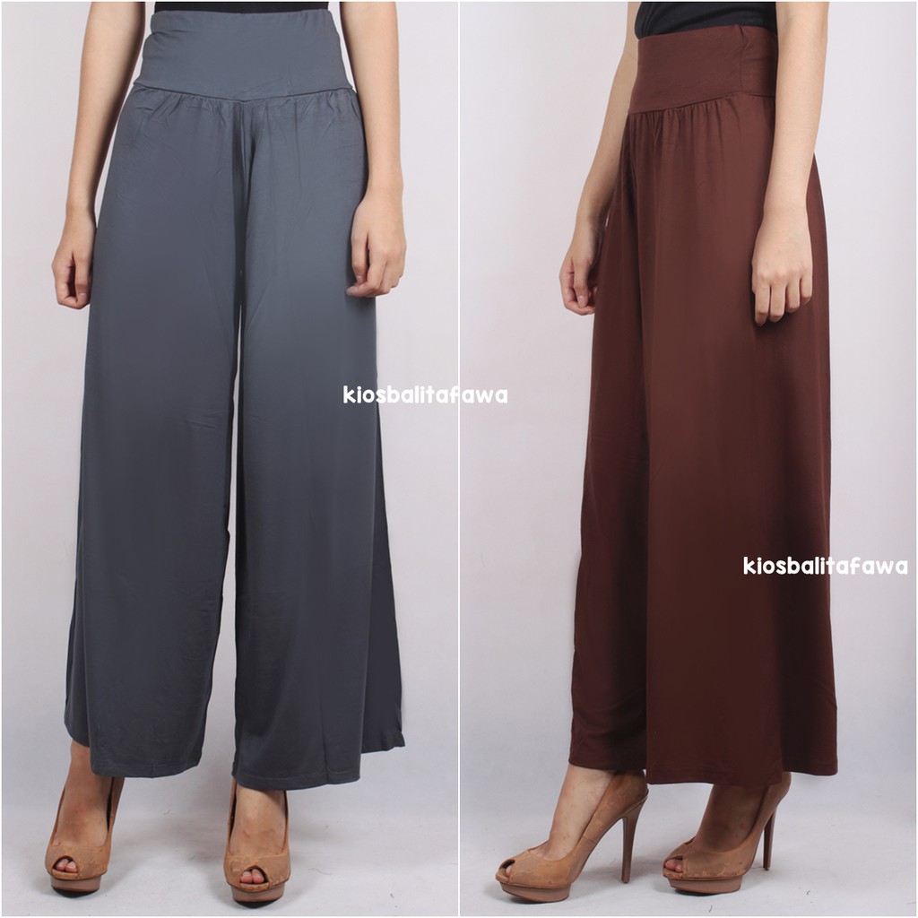 (HITAM) Kulot Dewasa Kaos Fit XXL - Celana Syar'i Muslimah Celana Polos Cullotes Murah Kulot Dewasa Celana