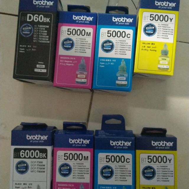 Paket 1 Set Tinta Brother BTD60BK/BT6000 &amp; BT5000 Original (4 Warna)