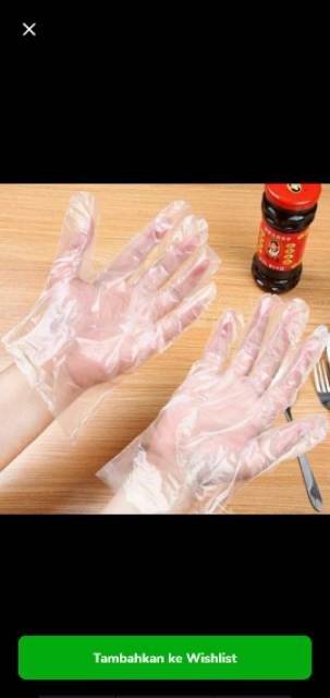 100 Pcs Sarung Tangan Plastik / Hand Gloves