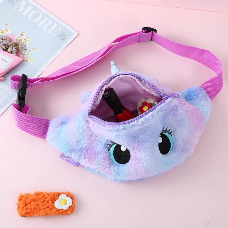 TAS UNICORN PINGGANG WAIST BAG WANITA MODEL UNICORN IMPORT TERMURAH READY 2 VARIANT WARNA UNGU DAN PINK