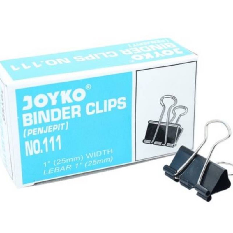 

Binder Clip/Penjepit Kertas Joyko No. 111, 155, 200, 260, 280 per box/kotak
