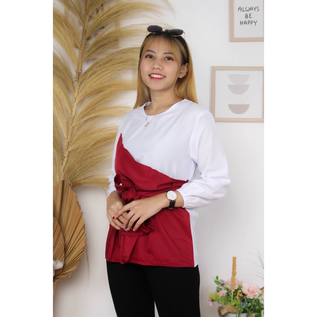 Tq88indonesia Baju Blus Wanita Terbaru / AMIRA BLOUSE / Pakaian Santai Cewek / Ootd Kekinian