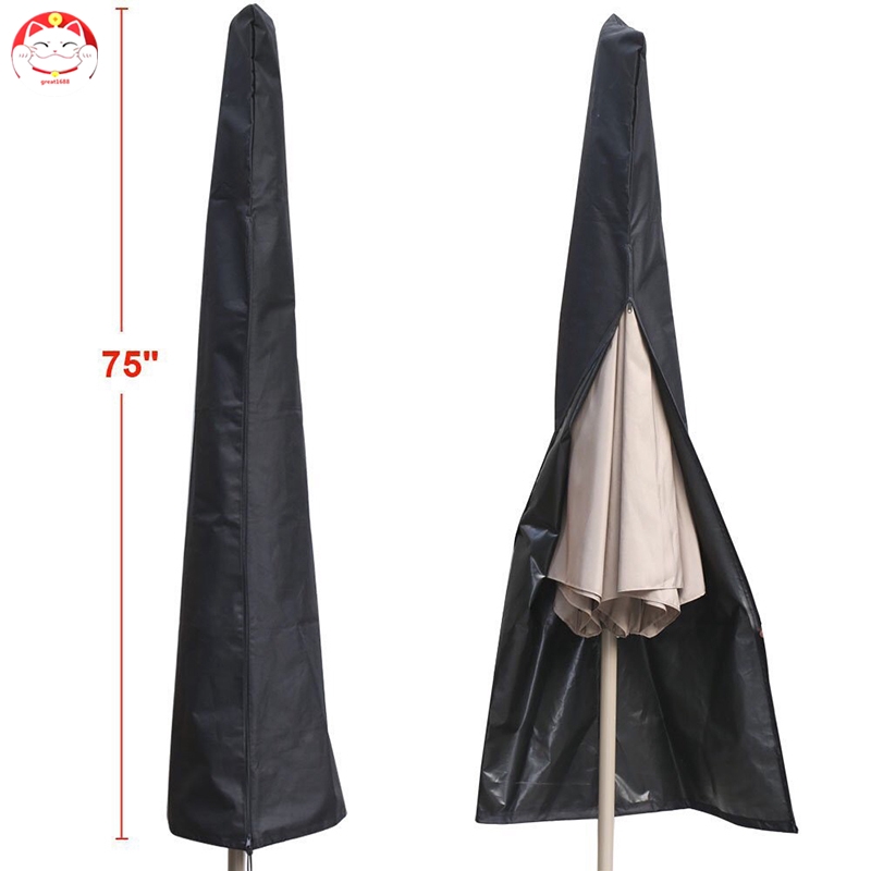 Patio Umbrella Zipper Cover Waterproof Uv Resistant 600d Oxford Protective Cover Bag Fit 6ft To 11ft Umbrellas Shopee Indonesia