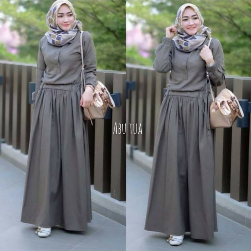 gamis serut pinggang sadira dress wanita kekinian