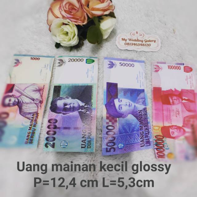 Uang mainan kecil glossy
