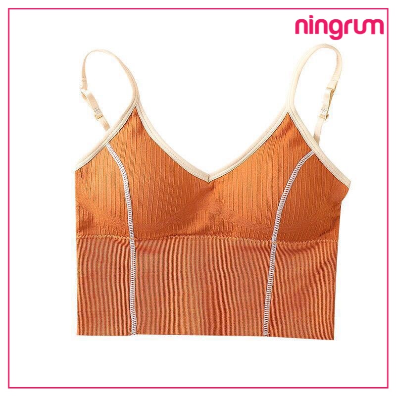 Ningrum Pakaian Dalam Wanita Bra Crop Top BH Sport Olahraga Katun Import High Quality 2055