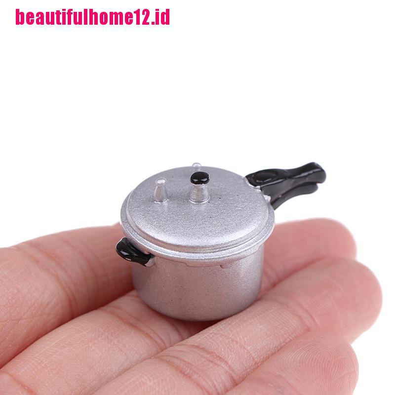 【beautifulhome12.id】Cooking Utensil Pressure Cooker Kitchen Tools 1:12 Scale Dollhouse Miniature