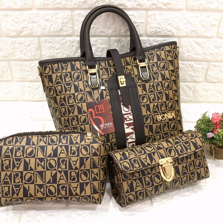 Best Seller.. TAS BONIA ARTIKA SET 3in1 tas batam wanita fashion besar Kerja Office artika