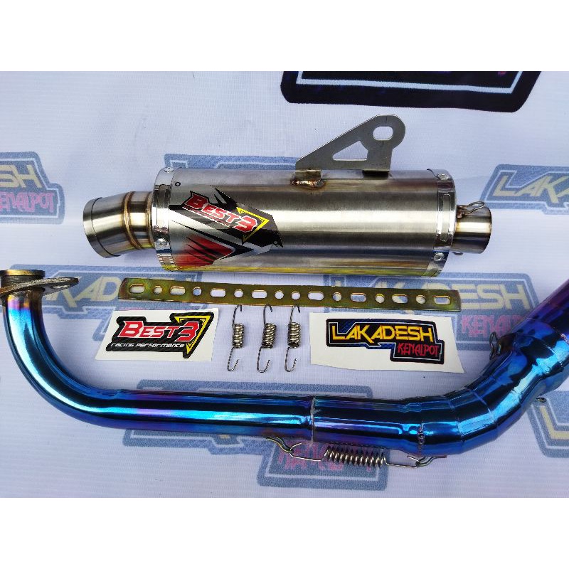 KNALPOT BEST 3 LEHER BLUEMOON (INLET 38/50) BEAT MIO VARIO AEROX SCOOPY NMAX PCX ADV LEXI GENIO DLL