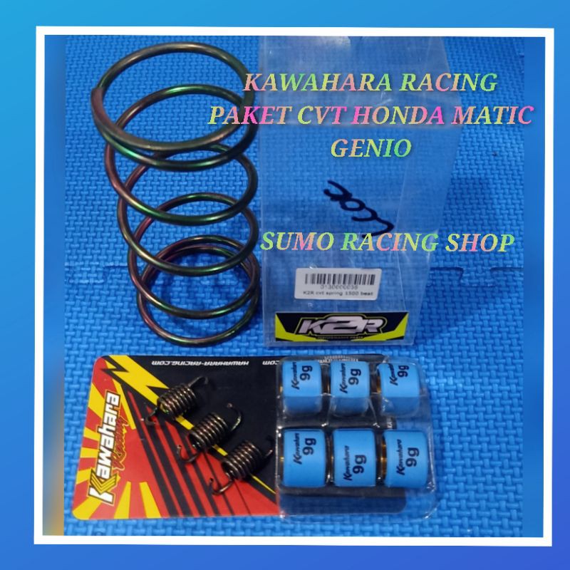 Paketan Cvt Genio/Beat Deluxe 2020 Per Cvt K2r, Per Kampas Ganda 1000rpm, Roller Kawahara