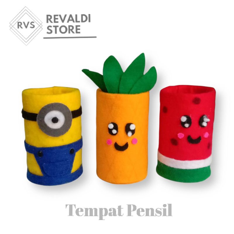 

Kerajinan Tempat pensil dari botol bekas dan kain flanel / prakarya tempat pensil