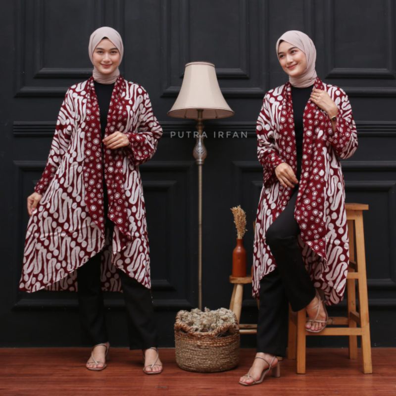 OUTER BLAZER PARIS BATIK SUPER PREMIUM LONGCARDY BATIK CARDIGAN WARNA
