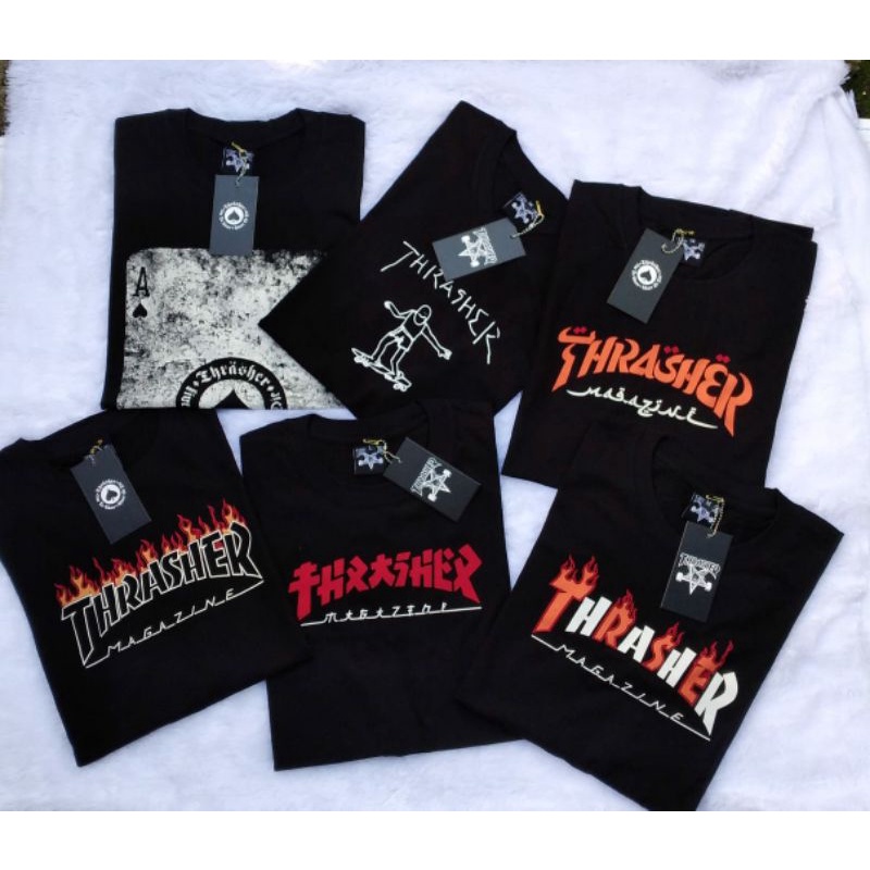 Kaos Thrasher Premium / Full Hang Tag, Label & Asessoris / Mirror Original / Logo Thrasher