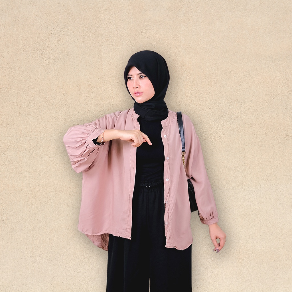 BEFAST - ZFF OOTD Kemeja HIRA / Calani Oversize Batwing Rayon Diamond Shirt / Atasan Lengan Panjang / Kemeja Polos Casual / Fashion Remaja ABG / Kemeja Formal / Outfit Wanita Modis / Terbaru 2022