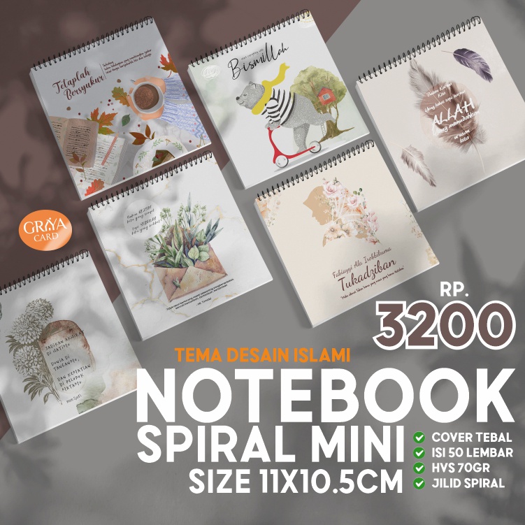 

NOTEBOOK SPIRAL MINI MOTIVASI ISLAM | NOTEBOOK CATATAN TEMA ISLAMI | BLOKNOTE SPIRAL MURAH | Bukutulis mini ISI 50LEMBAR