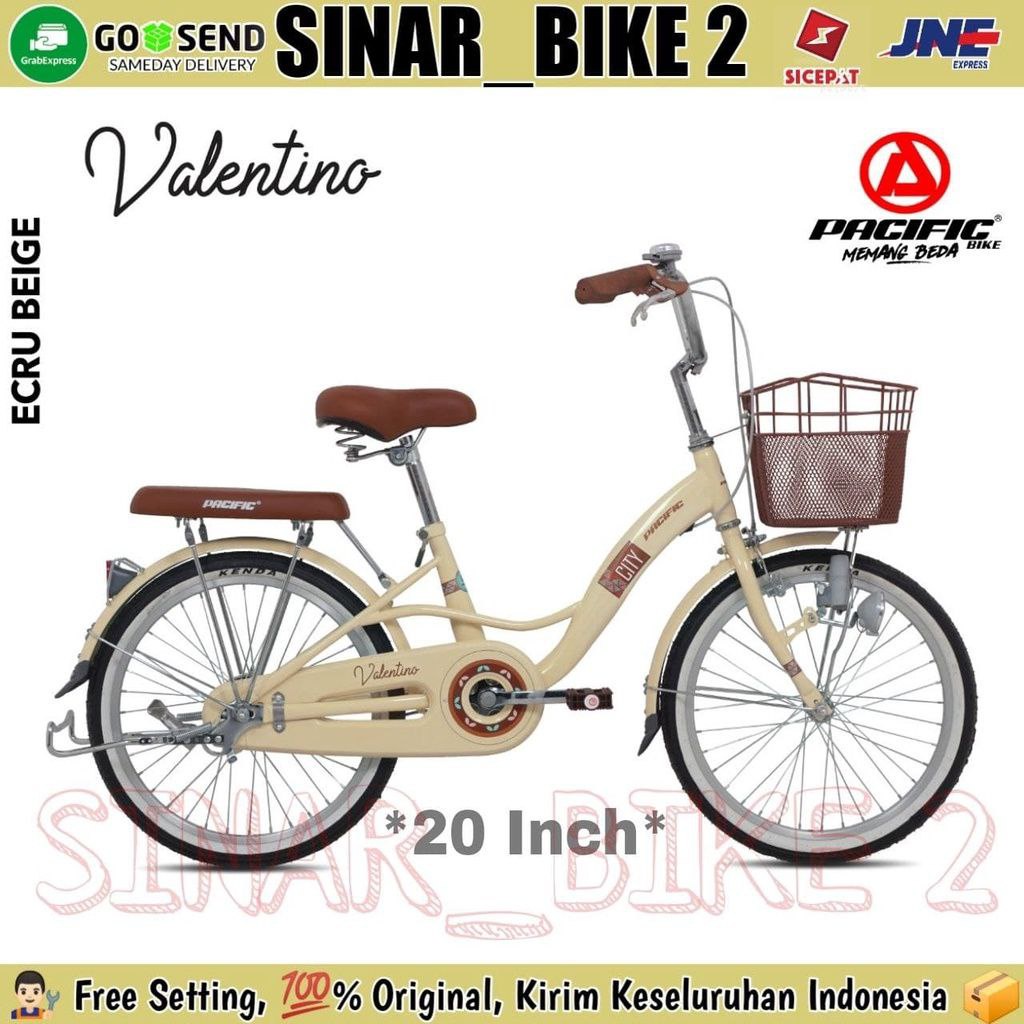 Sepeda Keranjang Dewasa PACIFIC VALENTINO Perempuan 20 ,24 &amp; 26 Inch City Bike