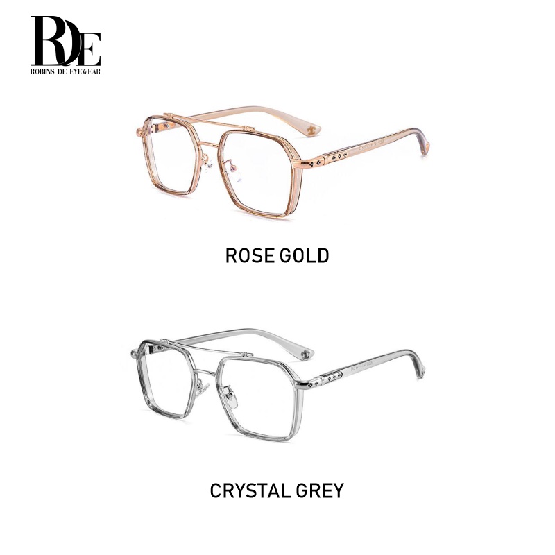 Robins Kacamata Anti Radiasi Komputer Frame Kacamata Tony Stark Iron Man Fashion Pria Wanita Bisa Minus Photocromic Bluecromic K0039-6