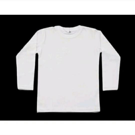 kaos polos putih anak lengan panjang , kaos putih polos anak unisex, Atasan anak