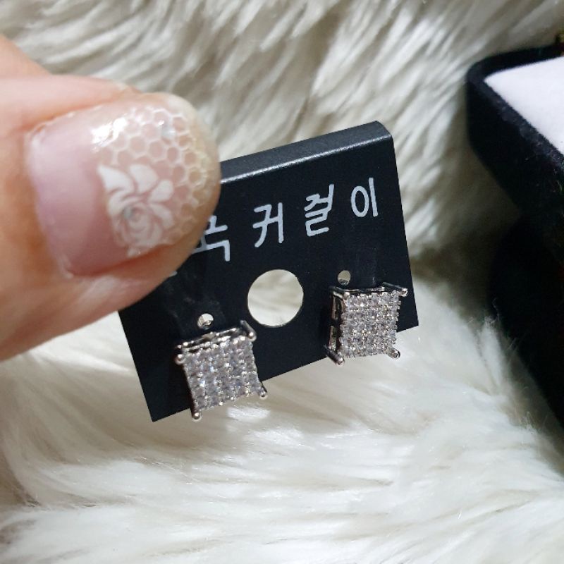 Anting Silver925 Premium Quality Anti karat anti alergi Earring Zircon Mata kilau ant-10034