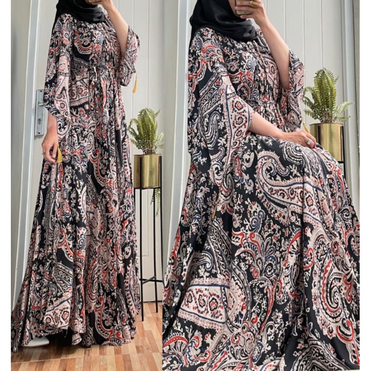 LUNA MAYA DRESS BAHAN RAYON MOTIF KEONG