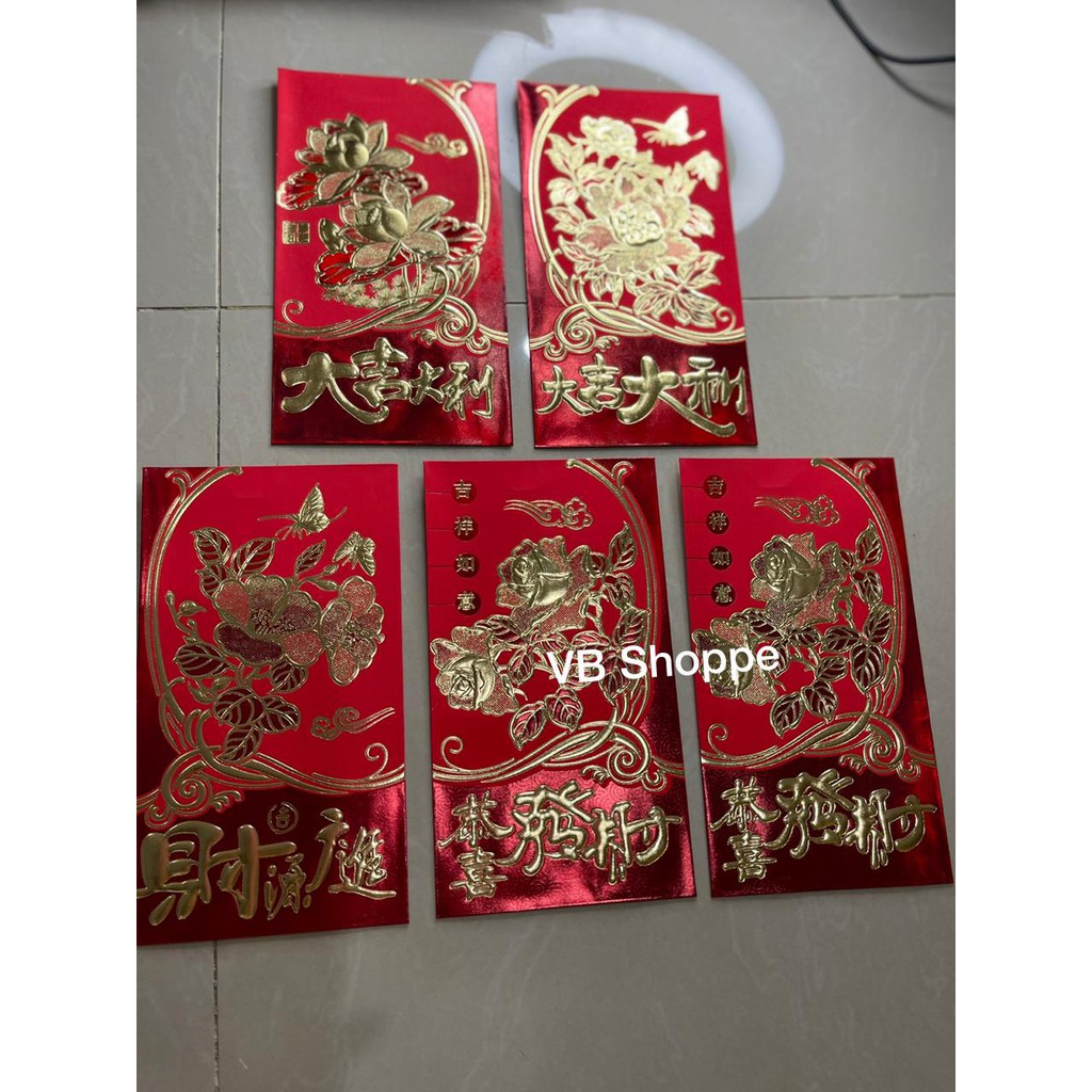 

Angpao uang imlek amplop hoki gong xi bunga emas besar merah bao kertas