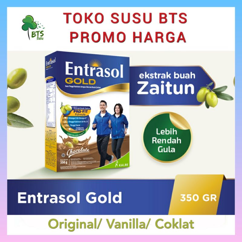 

BTS - SUSU ENTRASOL GOLD 350 GR Original plain vanila coklat