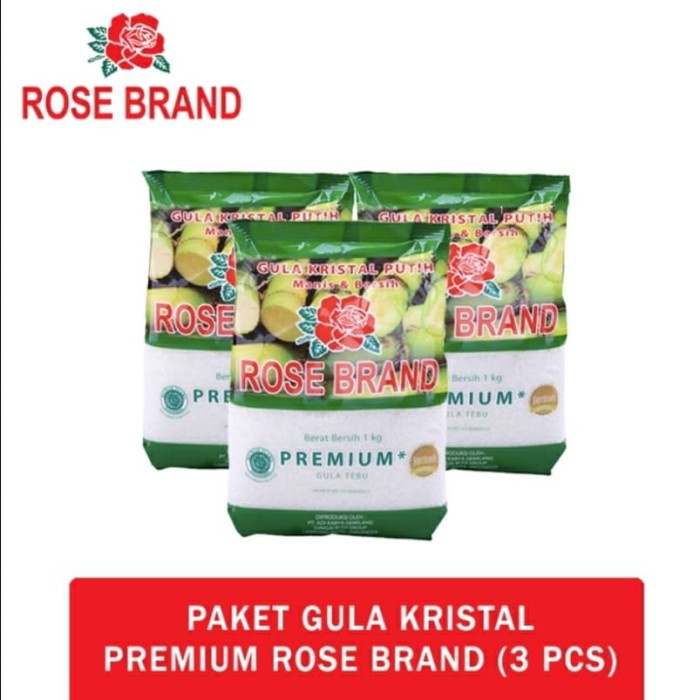 

Rose Brand Paket Gula Kristal Premium 1 kg ( 3 pc )
