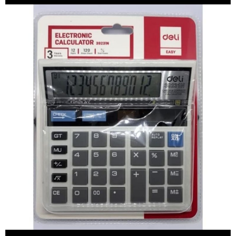 Deli 39231 Calculator Check &amp; Correct Desktop Kalkulator Meja Office