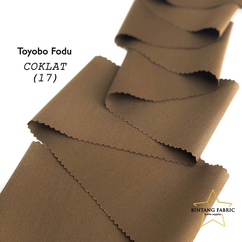 Bahan Kain Katun TOYOBO FODU 1 meter-Coklat PNS
