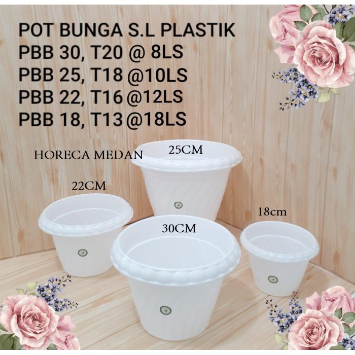 Pot bunga plastik / Pot tanaman plastik murah ukuran besar 30cm